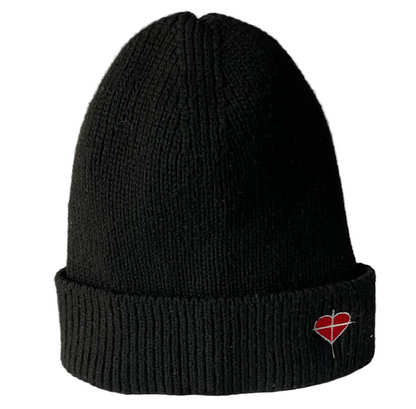 Black Cross & Heart Beanie
